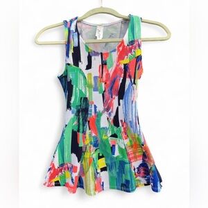 Topia Multicolor Abstract Sleeveless Tunic